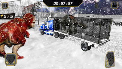 Snow Off Road Angry Dino Transport Truck Simulator screenshot 4