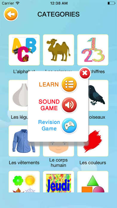 Learn French Flash Cards for kids Picture & Audio screenshot 2