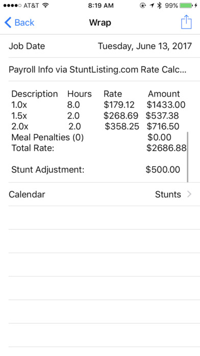 Stunt Listing Rate Calculator screenshot 4