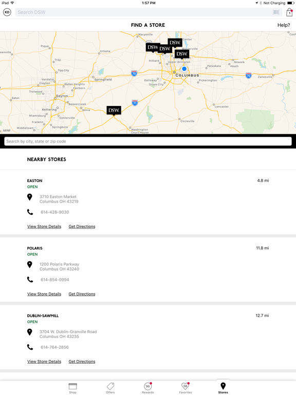 Screenshots of DSW Designer Shoe Warehouse for iPad