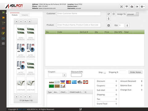Agiliron POS | Point of Sale Business Access Buttons
