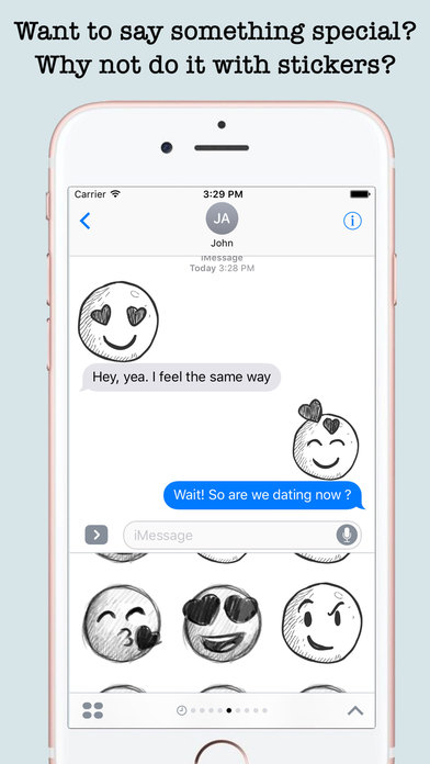 Handdrawn Emojis & Smileys For iMessage screenshot 2