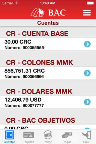 Banca Móvil BAC Credomatic screenshot 2