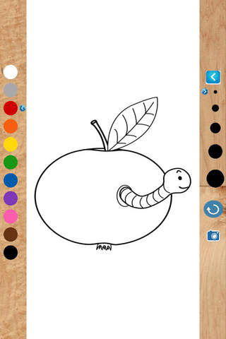 Preschool Coloring Book Fruits Apple For Kids screenshot 2