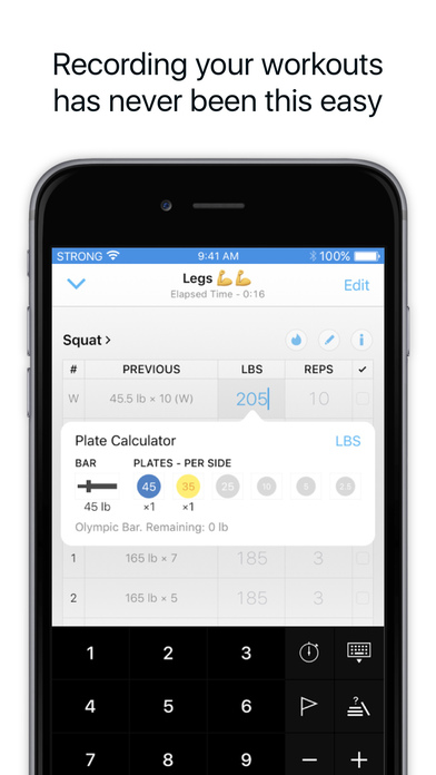 Screenshots of Strong Workout Tracker: Gym Log, Exercise Journal for iPhone