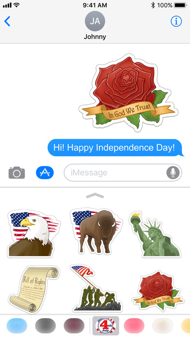4 July Independence Day Stickers for iMessage screenshot 2