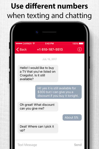 Second Phone Number - Private Call & Text App screenshot 3