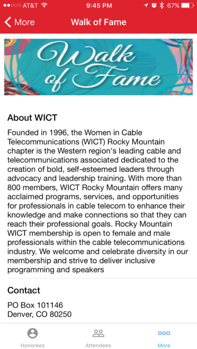 WICT Rocky Mountain Walk of Fame screenshot 2