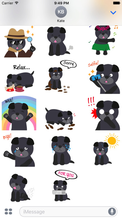 Animated BLACk DOg Stickers screenshot 2