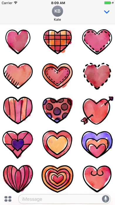Watercolor Hearts screenshot 2