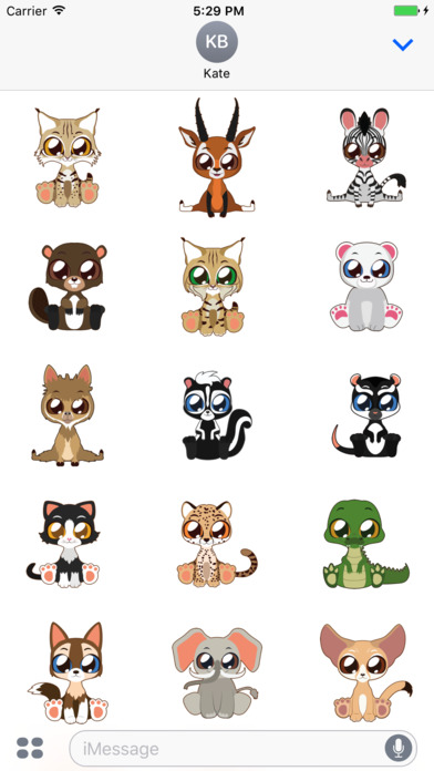 Cutest Colored Animals Stickers for iMessage screenshot 2