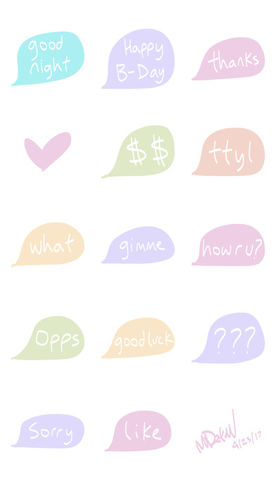 Pastel text sticker - emoji stickers for iMessage screenshot 4