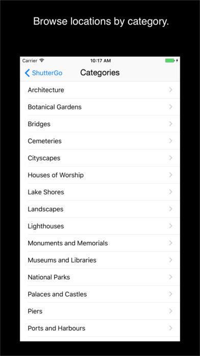 shutterGo - popular locations on 500px 앱스토어 스크린샷