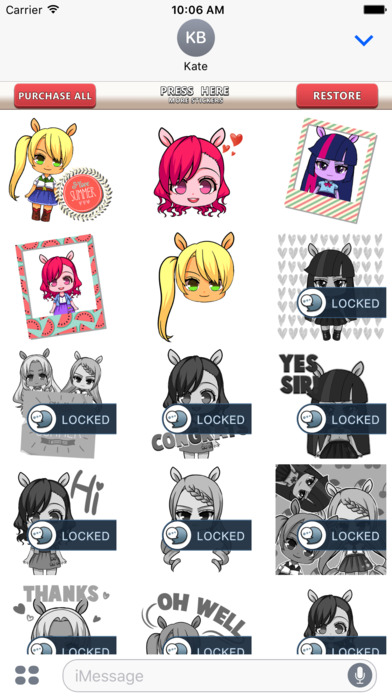 Pony Girls Emoticons Stickers for iMessage screenshot 3