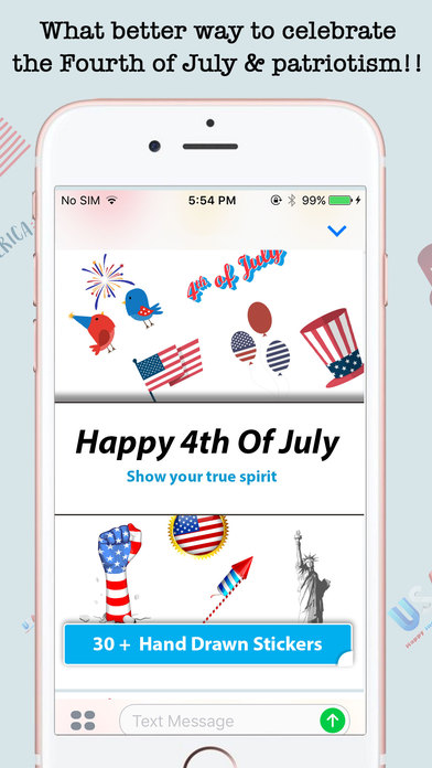 Animated 4th Of July Emojis For iMessage screenshot 2