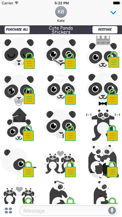 Cute Panda Emoji Stickers screenshot 3