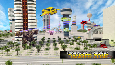 Future Flying Super Car: Robot Fighter Stunts 3D screenshot 2
