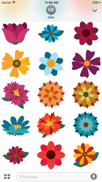 Colorful Flowers Stickers pack screenshot 4