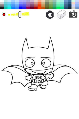Drawing Book For Kids Hero Bat Version screenshot 2