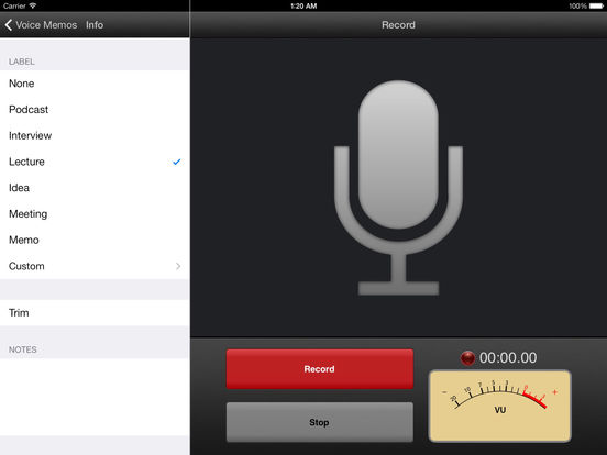 Captura de pantalla del iPad 3