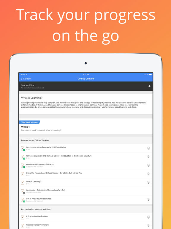 Screenshots of Coursera: Online courses for iPad