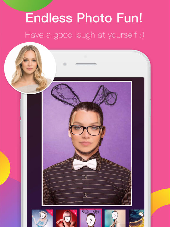 Screenshots of Face Morph FREE - Change & Swap Head in Pic Frame Hole with Photo Blender and Color Effects! for iPad
