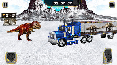 Snow Off Road Dino Truck Transport Simulation 2017 screenshot 3