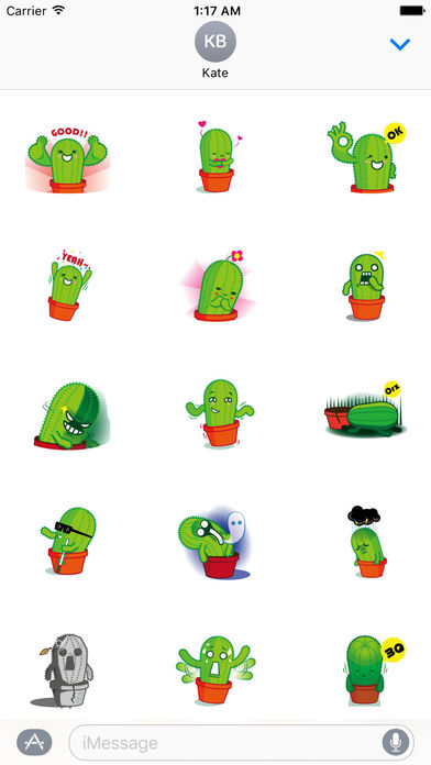 Funny Cactus Emoji Sticker screenshot 2