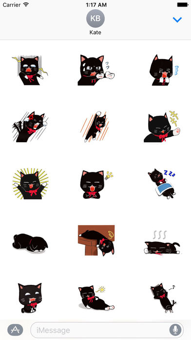 Naughty Black Cat Emoji Sticker screenshot 2