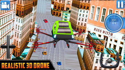 Flying Drone Taxi Simulator - Car Parking 2017 screenshot 2