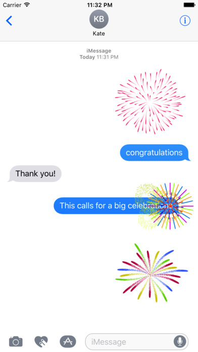 Animated Fireworks Party for iMessage screenshot 3
