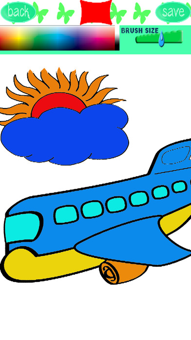 Drawing Art Plane vehicles Games Coloring Pages screenshot 2