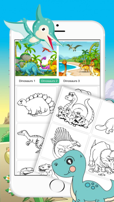 Dinosaurs Drawing Coloring Pages for kids screenshot 2