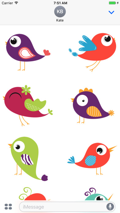 Colored Birds Stickers screenshot 2