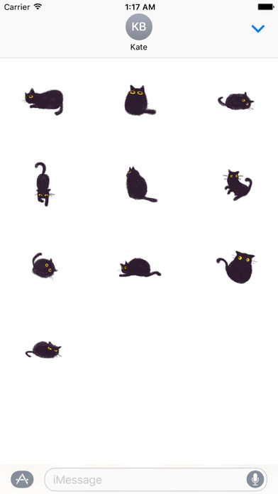 Soft Black Cat Catmoji Sticker screenshot 3