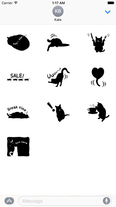 Adorable Black Kitty Sticker screenshot 3
