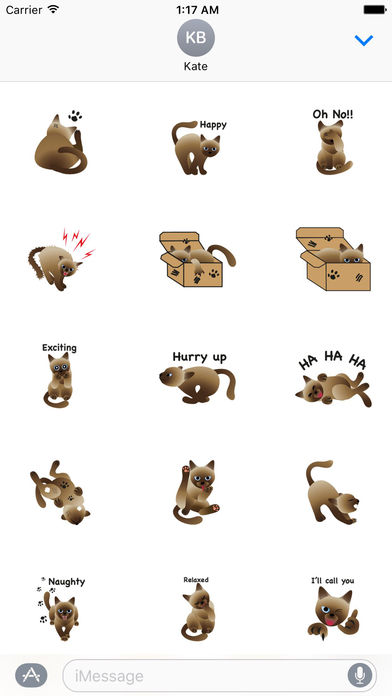 Adorable Siamese Cat Sticker screenshot 2