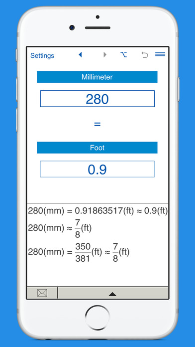 Feet / Millimeters length converter screenshot 3