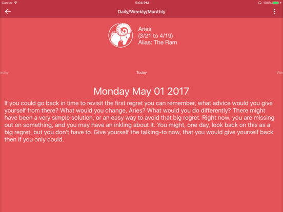 Screenshots of The DailyHoroscope for iPad
