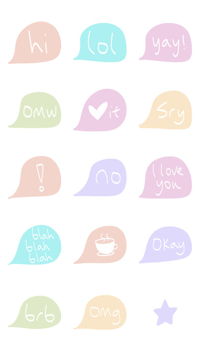 Pastel text sticker - emoji stickers for iMessage screenshot 2