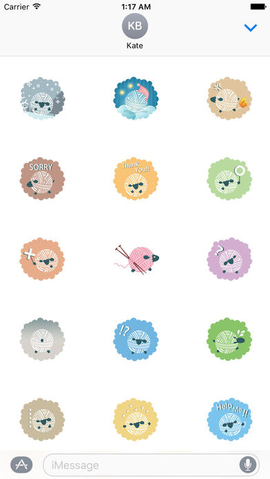 Lovely Wool Roll Sheep Emoji Sticker screenshot 2