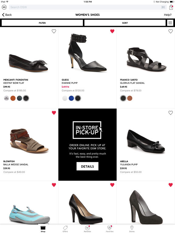 Screenshots of DSW Designer Shoe Warehouse for iPad
