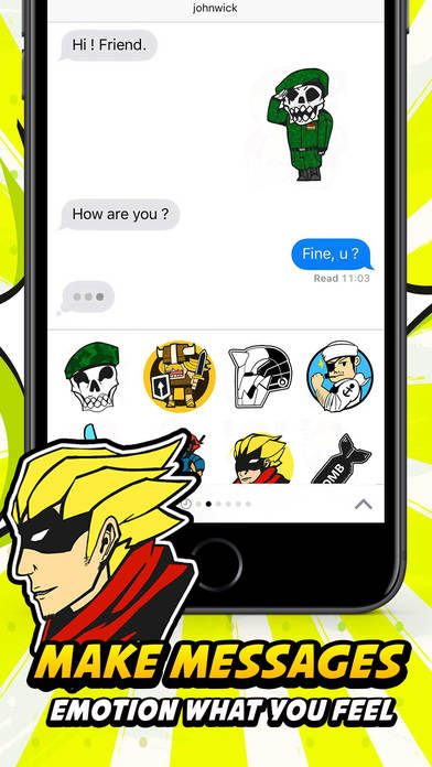 Heroes Pop Art Stickers for iMessage screenshot 2