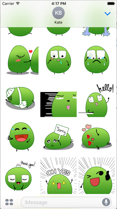 Lovely Oishi - Green Bean Emoticon for Chatting screenshot 2