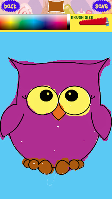 Cute Coloring Book Draw Owl World Games screenshot 3