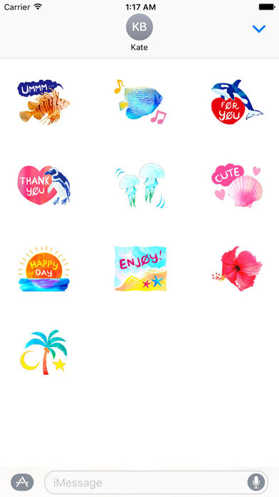 Paradise Beach Colorful and Cute Seahorse Stickers screenshot 3