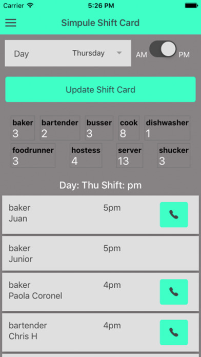 Simpule Shift Card screenshot 3