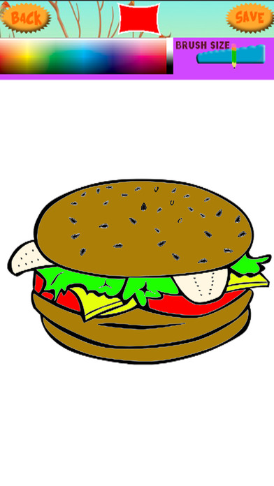 Fast Food Coloring Book Pages Games Education screenshot 2