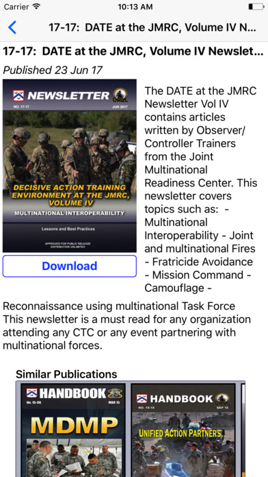 CALL Reader: US Army Lessons and Best Practices screenshot 2