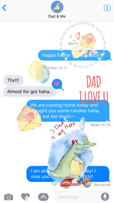 Dad & Me - Father’s Day Watercolor Stickers screenshot 4